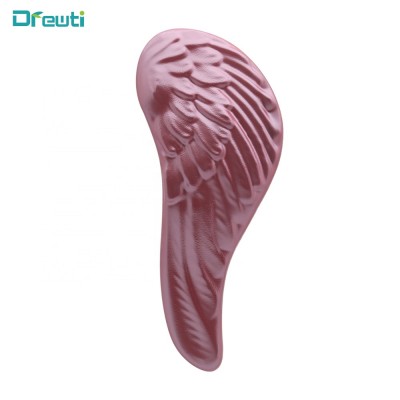 Angel Wing Style Wholesale Delicate Student Use Injection Color Custom Logo Plastic Detangling Hair Brush Campus